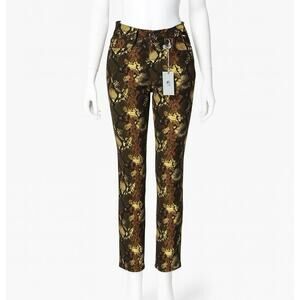 Adriano Goldschmied The Sophia Ankle High Waisted Skinny Snake Print Jeans 27R